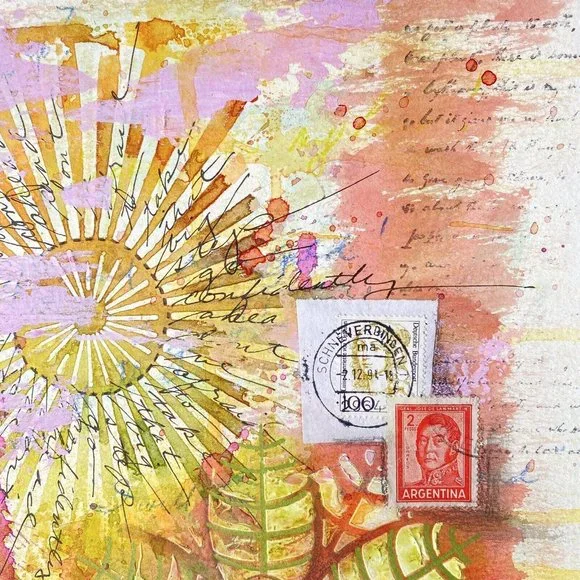 Take That Big Step - Original Art Signed Artwork Mixed Media Painting 9”x12”